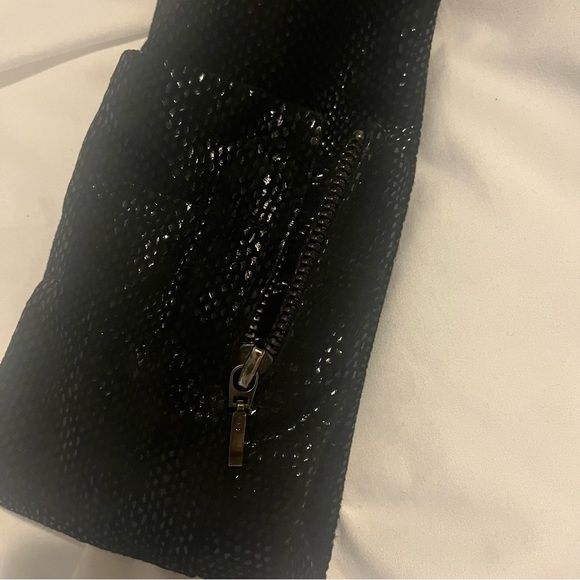 Reba Snakeskin Leather Jacket Size 4 Black Good Condition - Picture 8 of 13